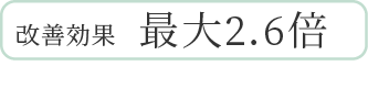 改善効果 最大2.6倍